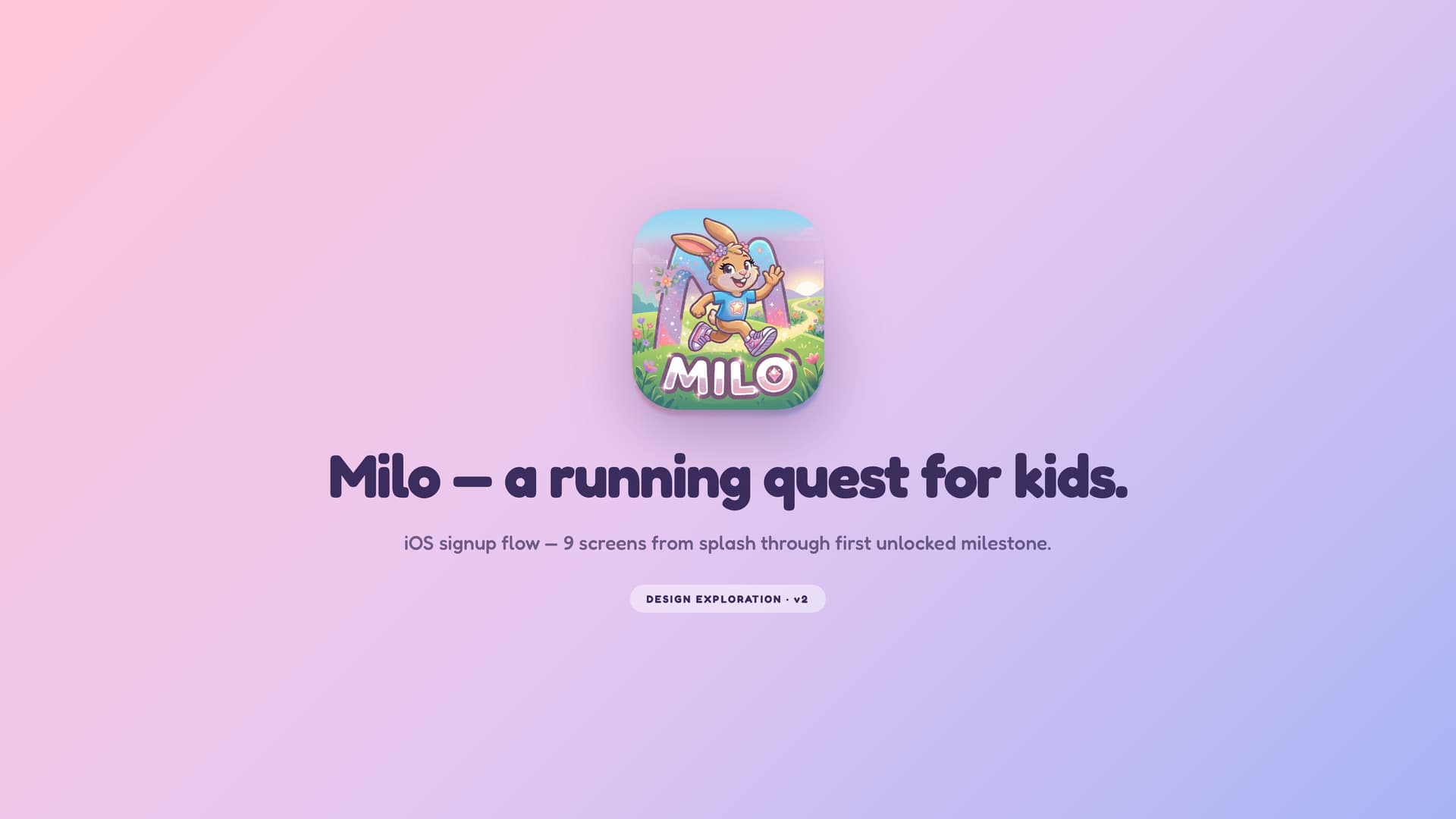Milo — Cover · Milo, a running quest for kids